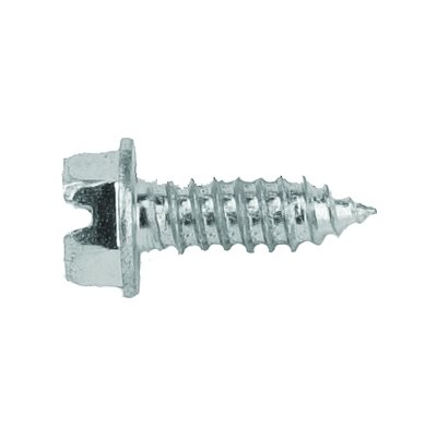 Auveco 11369 Number 14 X 3/4 Inch Slotted Hex Washer License Plate Screws, Zinc, 50 Package