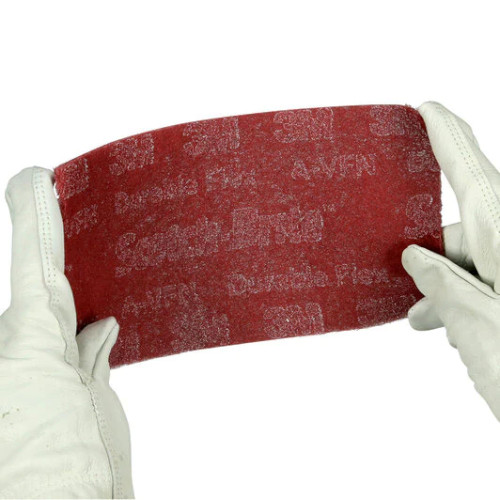 3M Scotch-Brite 64659 Non-Woven Durable Flex Hand Pads, 4-1/2" x 9", 320/400 Grit, Very Fine Grade, Maroon, 25 Pads