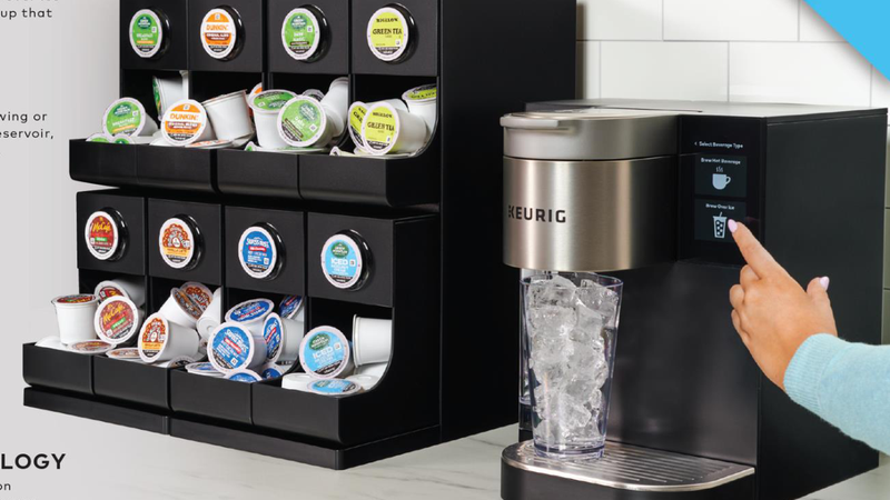 Keurig K-2550 with K-Cup merchandiser rack